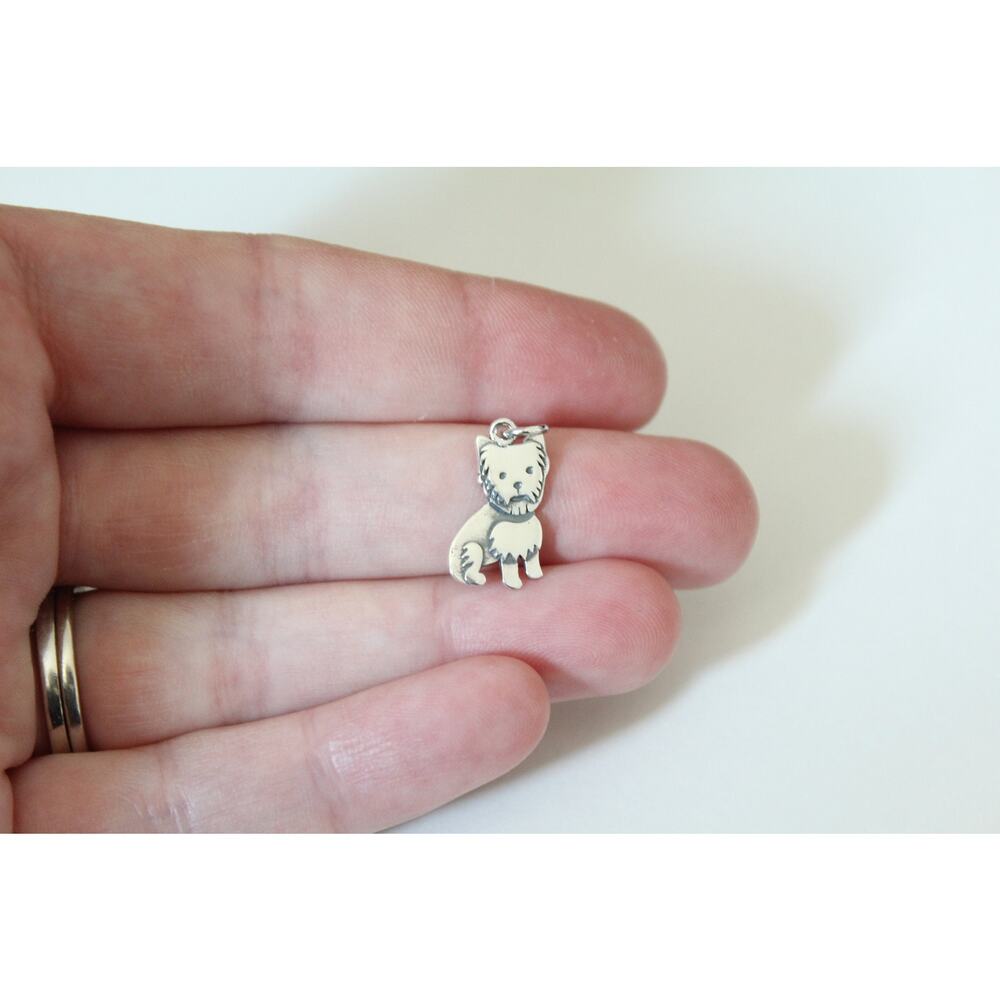 Sterling Silver Yorkie Dog Charm, Silver Yorkie Dog Charm, Yorkie Dog Charm